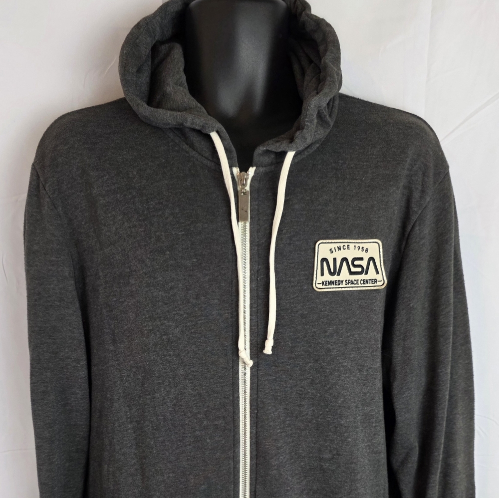 Techstyles NASA Men's Gray Zip-Up Hoodie Size XL BG2852 - Picture 2 of 11